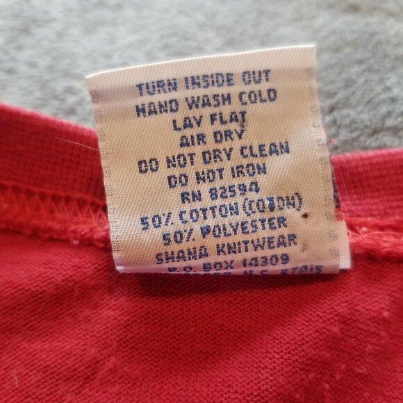 Vintage Decosport Women's US American Flag Button Embroider Shirt Plus Size Red - Picture 5 of 6